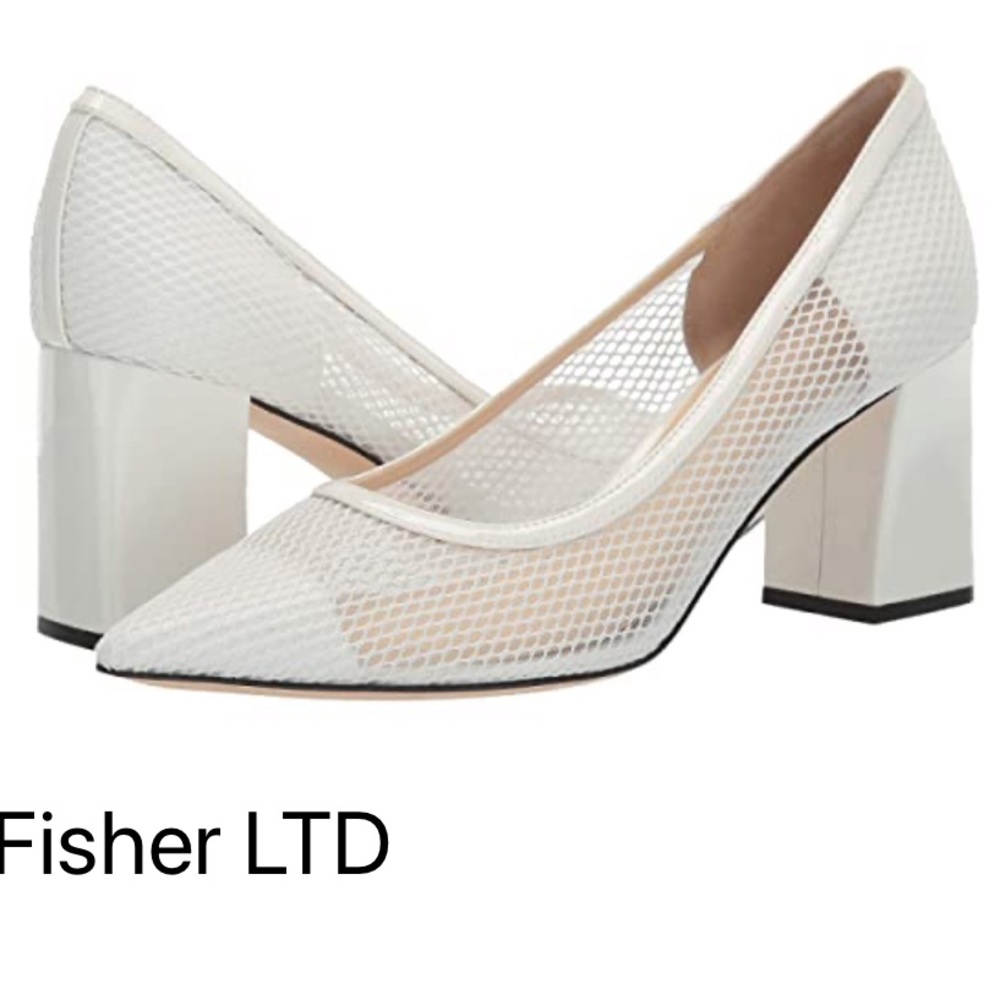 NIB Marc Fisher LTD Zesty White Fabric Heels size 10M